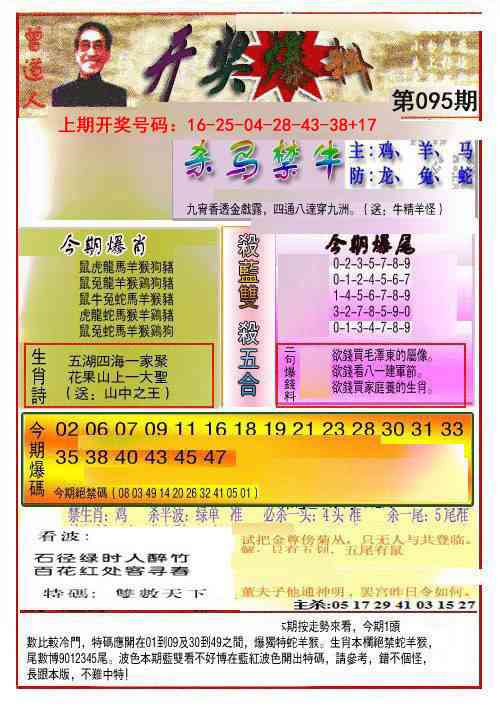095期开奖爆料(新图推荐)[图]